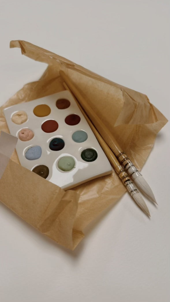 LIMITED EDITION OCEAN PAPER X SUGARHOUSE PAINT PALETTE WITH HANDMADE WATERCOLORS